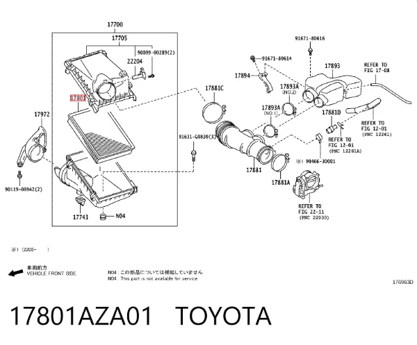 Filtro de aire 17801AZA01 Toyota