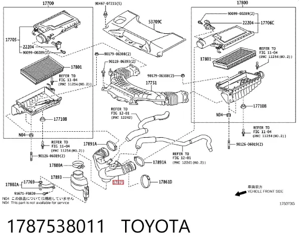 Resonador del filtro de aire 1787538011 Toyota