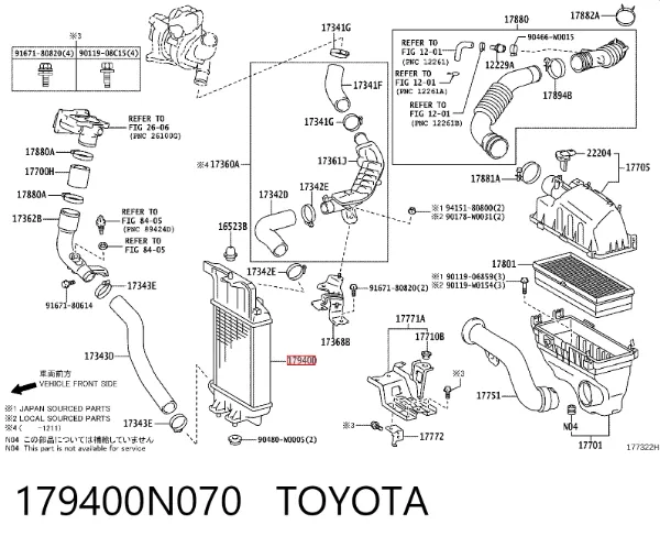Intercooler 179400N070 Toyota