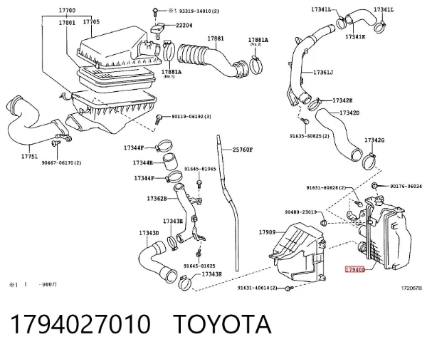 Intercooler 1794027010 Toyota