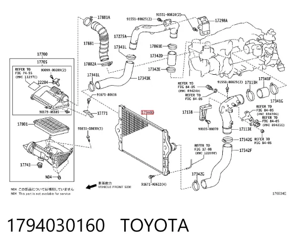 Intercooler 1794030160 Toyota