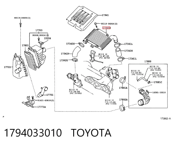 Intercooler 1794033010 Toyota