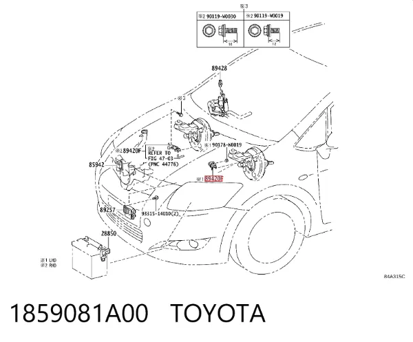 Sensor de presión del colector de admisión 1859081A00 Toyota