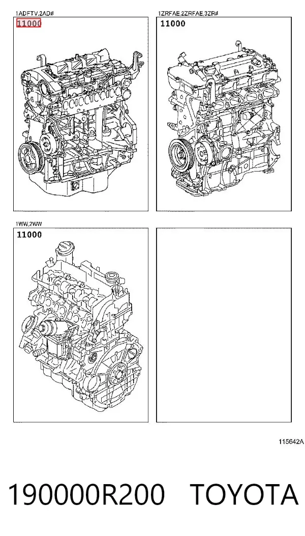 Motor completo 190000R200 Toyota