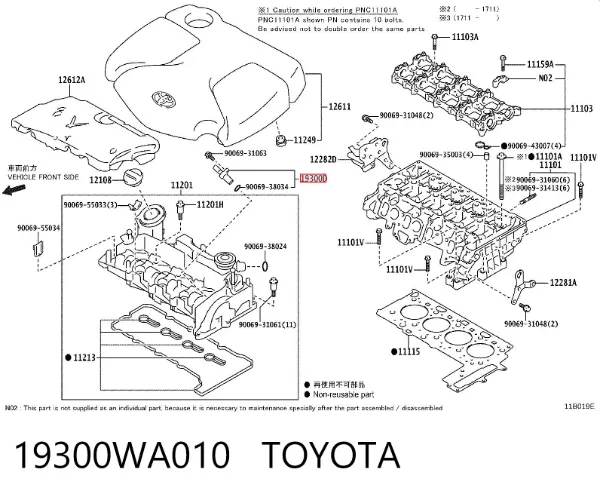 Sensor de árbol de levas 19300WA010 Toyota
