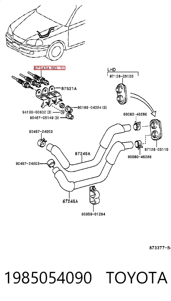 Bujía de precalentamiento 1985054090 Toyota