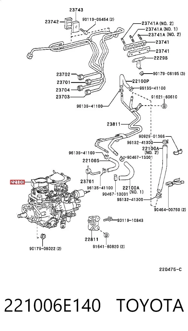 Bomba inyectora 221006E140 Toyota
