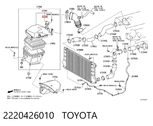 Caudalímetro 2220426010 Toyota