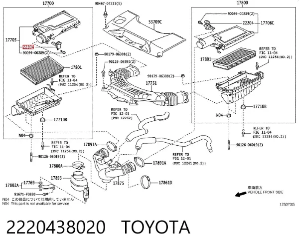 Caudalímetro 2220438020 Toyota
