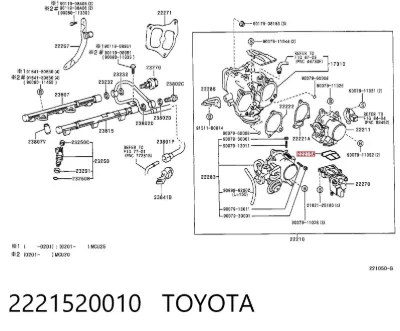 Junta de válvula de ralentí (regulador) TOYOTA 2221520010