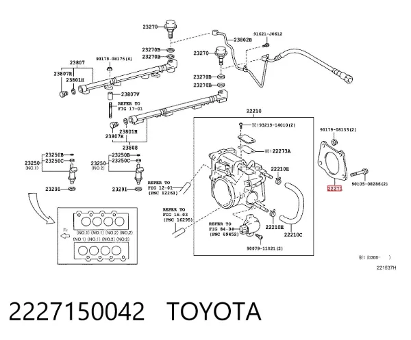 Junta cuerpo mariposa 2227150042 Toyota