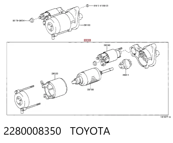 Motor de arranque 2280008350 Toyota