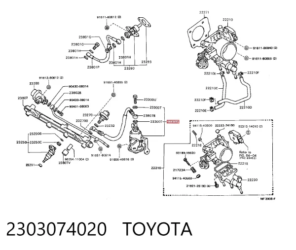 Filtro de combustible 2303074020 Toyota