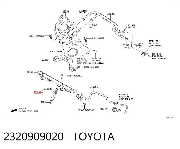 Inyector 2320909020 Toyota