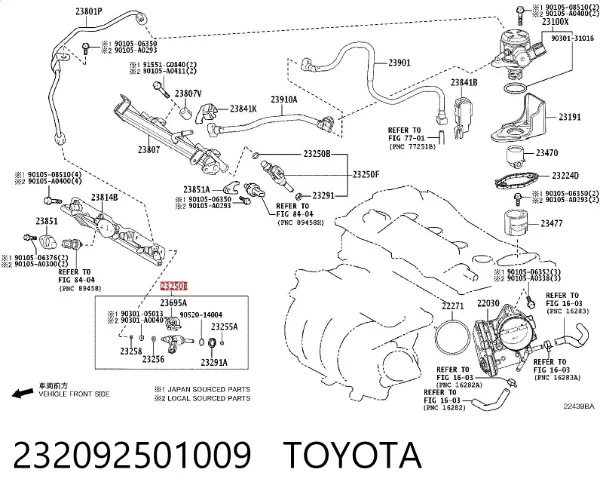 Inyector 232092501009 Toyota