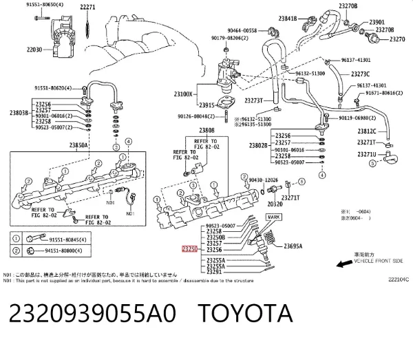 Inyector 2320939055A0 Toyota
