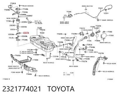 Filtro de malla de la bomba de combustible TOYOTA 2321774021