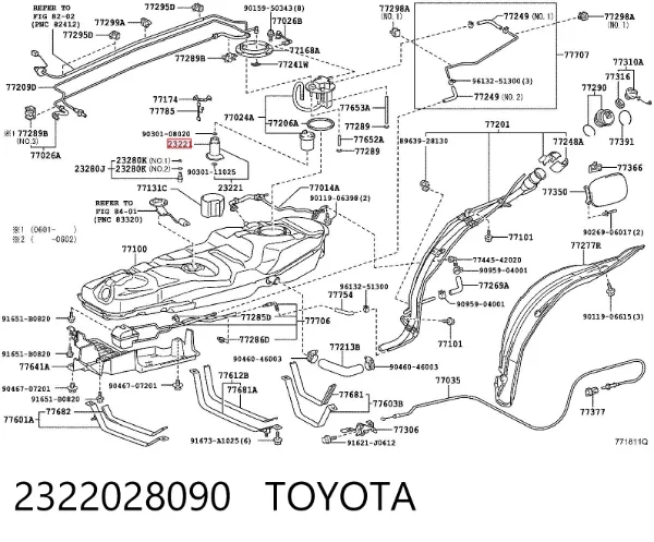 Elemento de turbina de la bomba de combustible 2322028090 Toyota