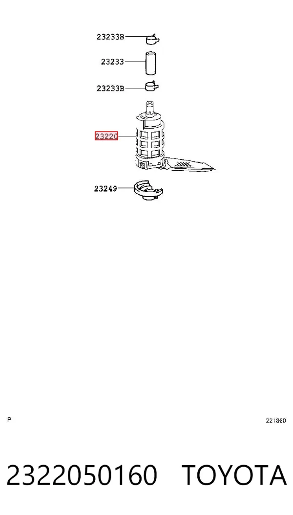 Elemento de turbina de la bomba de combustible 2322050160 Toyota