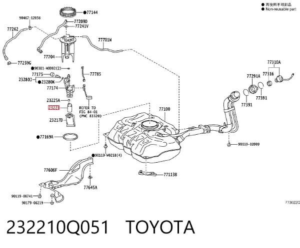 Unidad de alimentación de combustible 232210Q051 Toyota