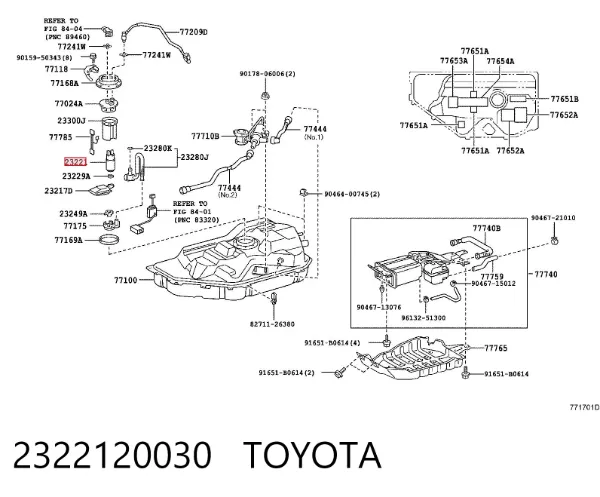 Unidad de alimentación de combustible 2322120030 Toyota