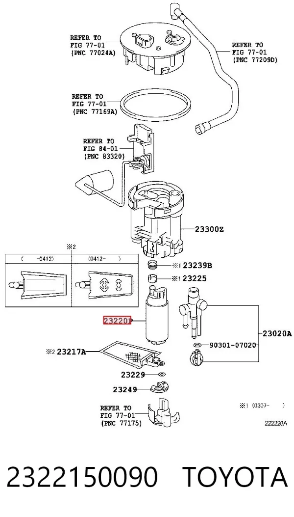 Unidad de alimentación de combustible 2322150090 Toyota