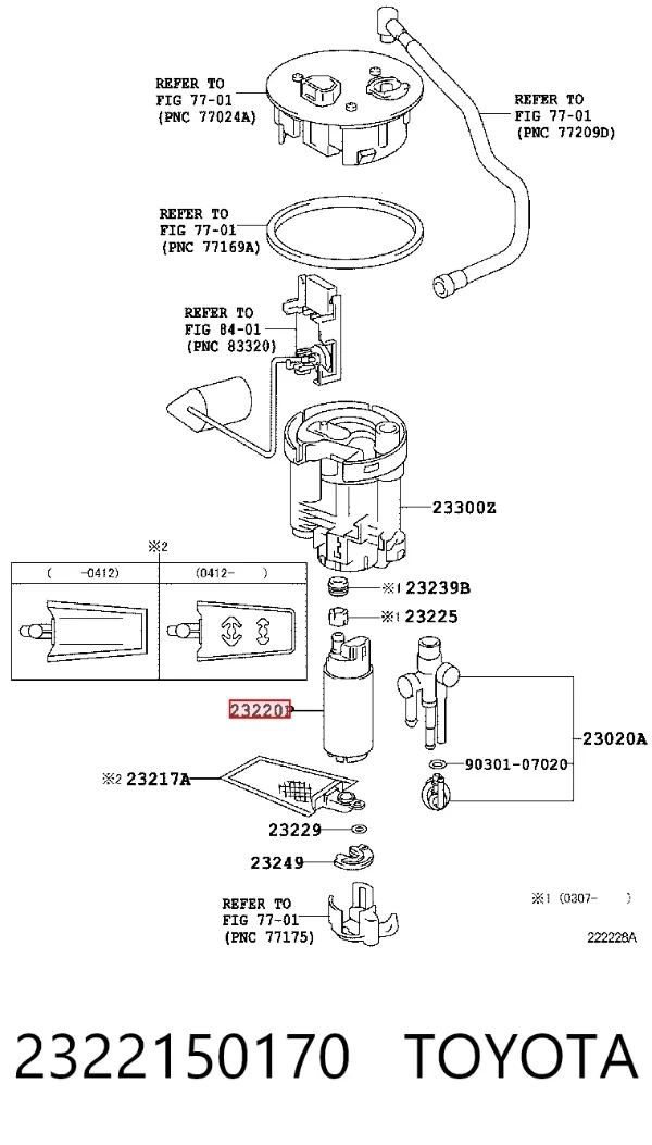 Unidad de alimentación de combustible 2322150170 Toyota