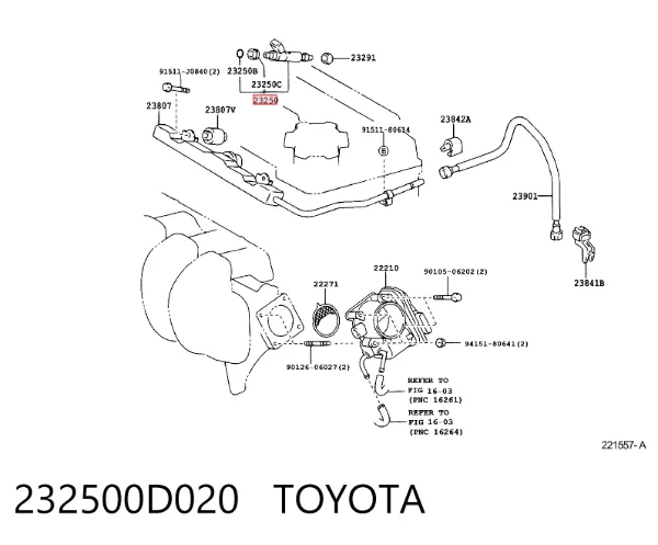 Inyector 232500D020 Toyota