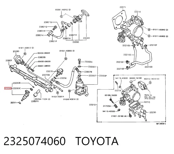 Inyector 2325074060 Toyota