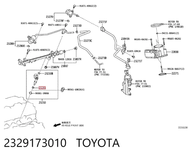 Junta de inyectores 2329173010 Toyota