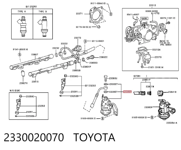 Filtro de combustible 2330020070 Toyota