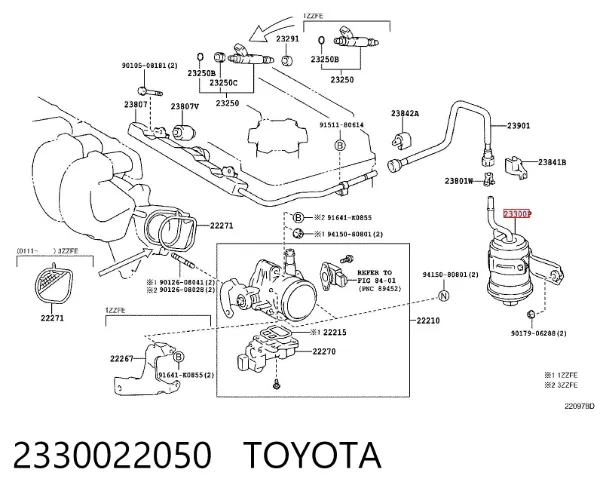 Filtro de combustible 2330022050 Toyota
