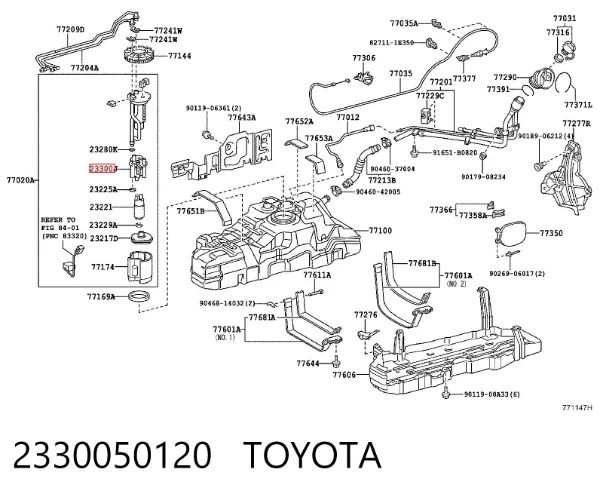 Filtro de combustible 2330050120 Toyota