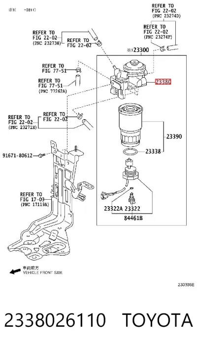 Bomba manual de cebado de combustible TOYOTA 2338026110