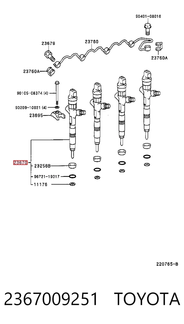 Inyector 2367009251 Toyota