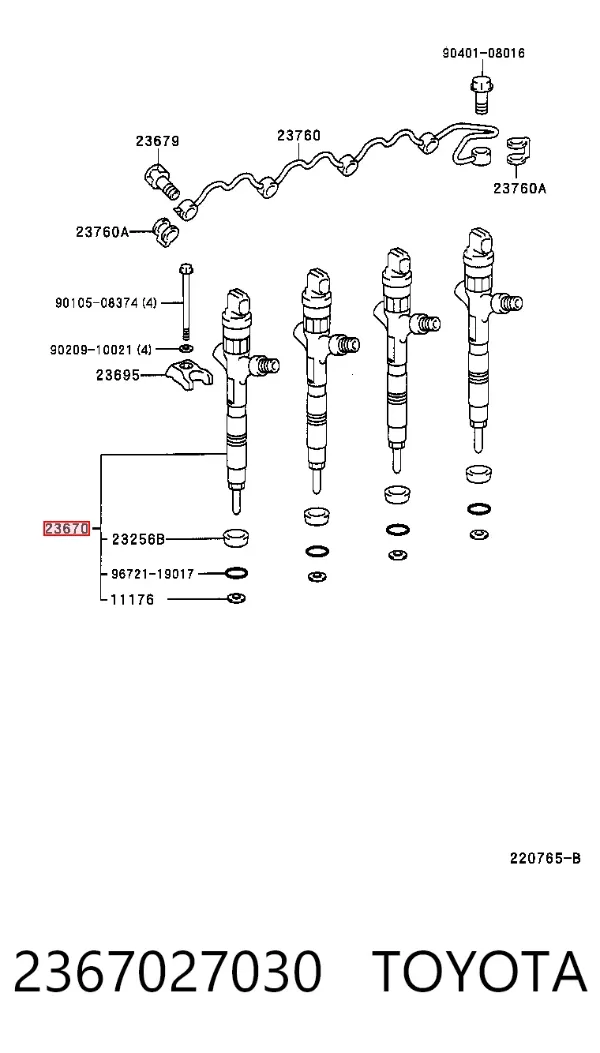 Inyector 2367027030 Toyota