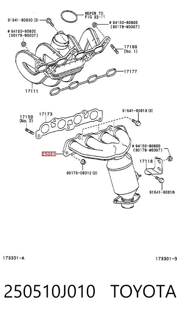 Catalizador 250510J010 Toyota
