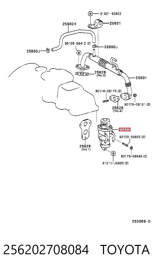 Válvula EGR 256202708084 Toyota