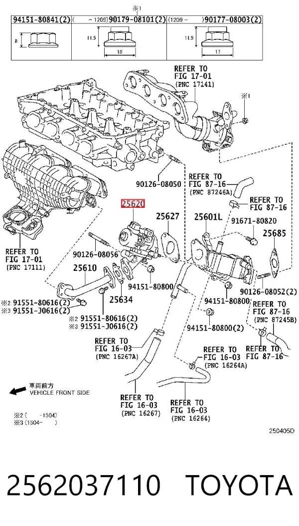 Válvula EGR 2562037110 Toyota