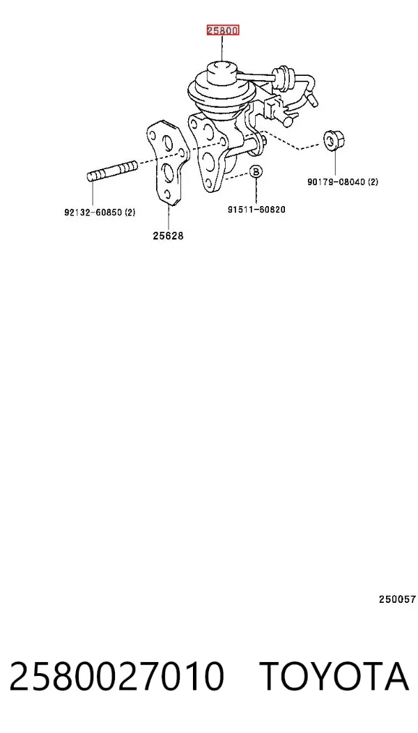 Válvula EGR 2580027010 Toyota