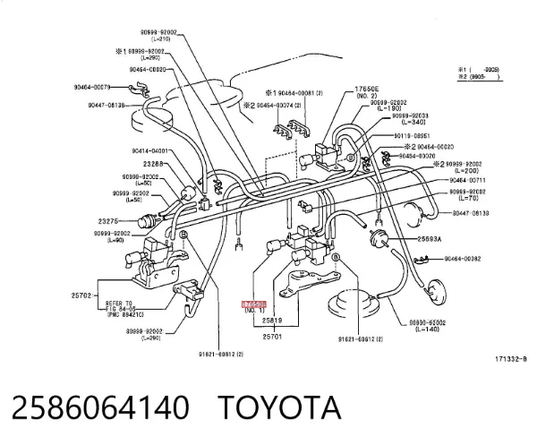 Válvula de solenoide de control de mariposa EGR 2586064140 Toyota