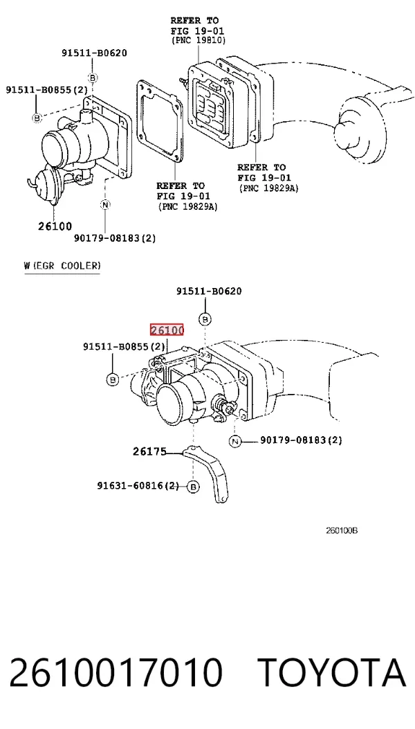 Cuerpo de mariposa 2610017010 Toyota