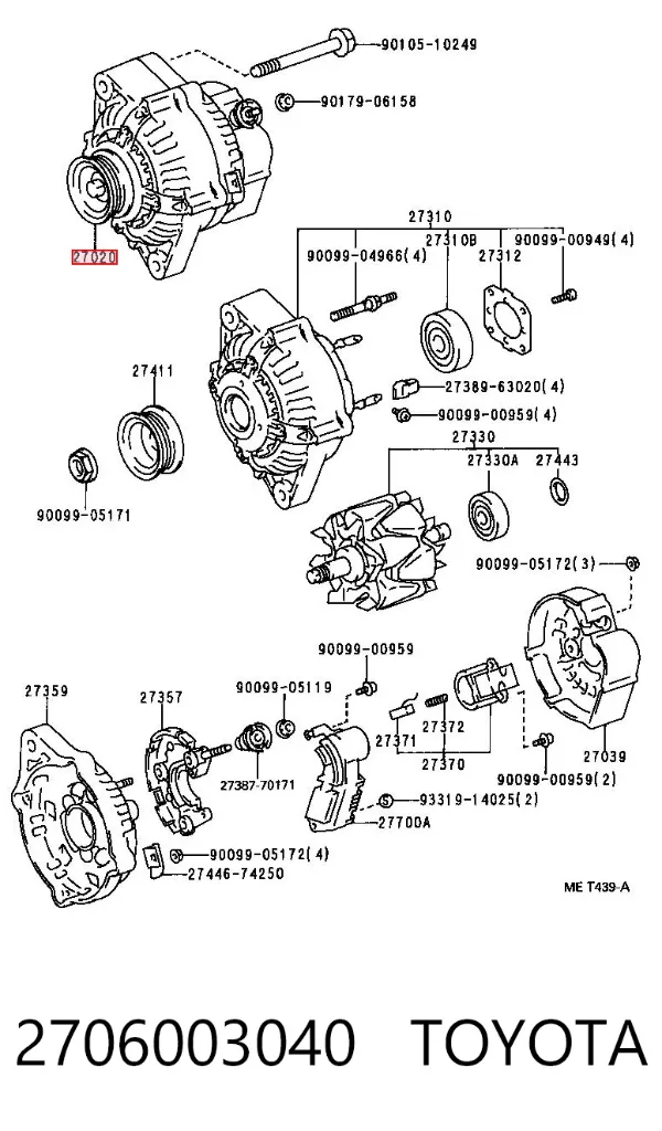 Alternador 2706003040 Toyota