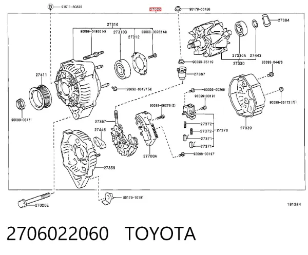 Alternador 2706022060 Toyota