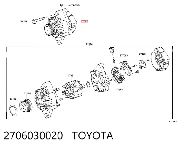 Alternador 2706030020 Toyota