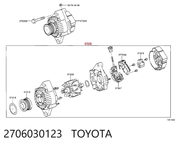 Alternador 2706030123 Toyota