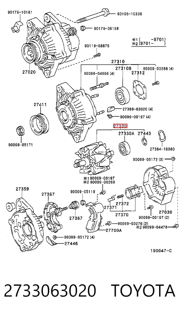Rotor del alternador Toyota Corolla 