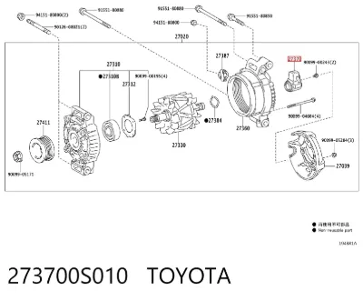 Portaescobillas de alternador TOYOTA 273700S010