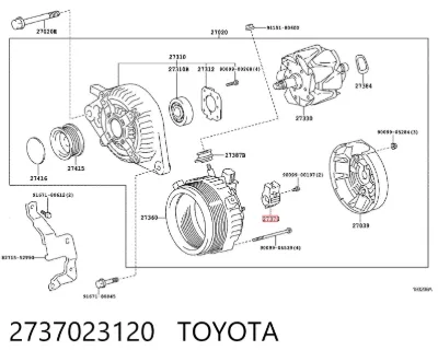 Portaescobillas de alternador TOYOTA 2737023120