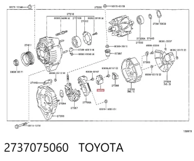 Portaescobillas de alternador TOYOTA 2737075060